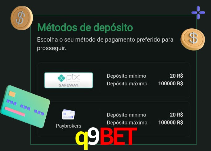 O cassino q9bet oferece uma grande variedade de métodos de pagamento